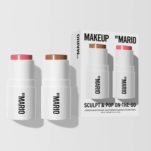 ⚫️ Makeup By Mario Sculpt & Pop On The Go Blush in Colors Medium & Pale Petal